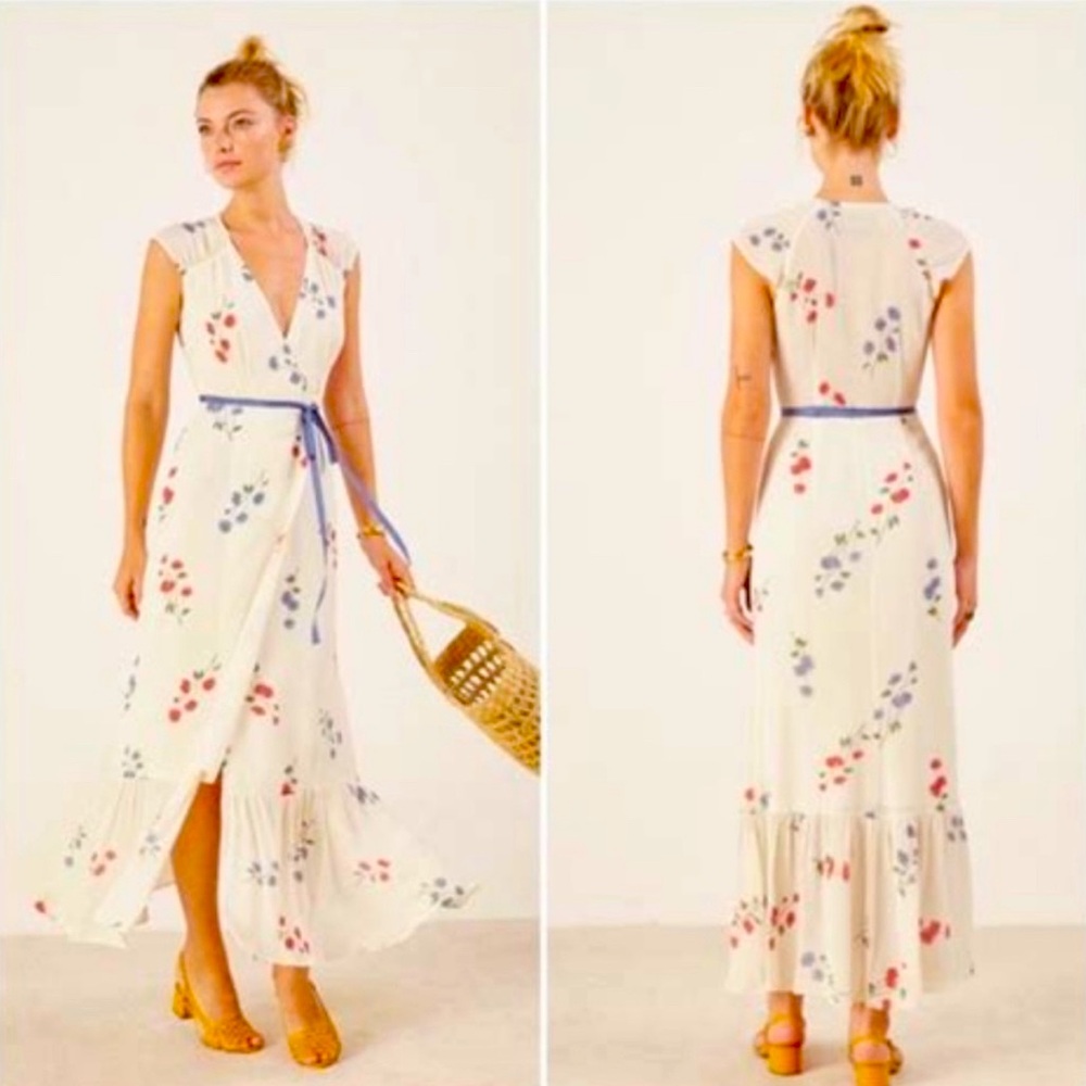 Reformation Floral Maxi Wrap Dress EUC - Picture 2 of 11
